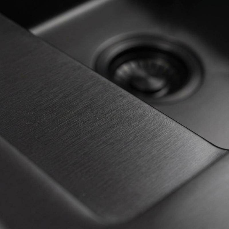 Pure.Sink Luxion Gun metal spoelbak 51x50 cm Tapwing met kraangatbank PLX5150T-61